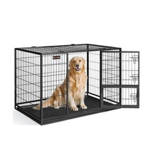 Feandrea 48 Inch Heavy Duty Dog Crate, Metal Escape Proof Dog Kennel with Dou...