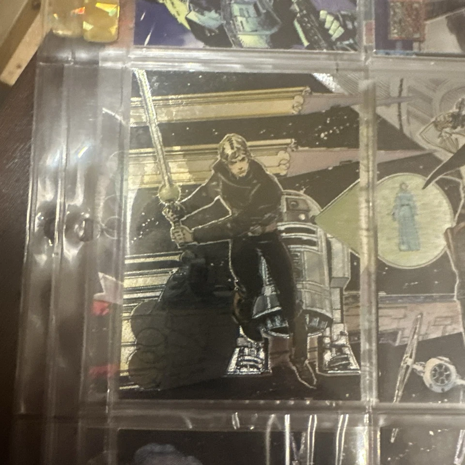 1993 Star Wars GALAXY SERIES 1 etched HOLOFOILS INSERT 6 CARD SET SIMONSON - Image 3 of 4