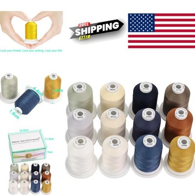 Cotton Thread for Quilting Embroidery 600 Meters 12 Neutral and Jean Colors