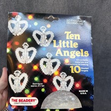 Vintage The Beadery 10 Little Angels Clear Bead Ornament Kit NOS 90s