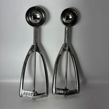 2 Vollrath Ice Cream Cookie Scoops Stainless Steel Set 1.5” And 2” Sizes