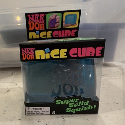 Nee Doh Nice Cube Schylling Super Solid Squish  Squeeze Ball Blue