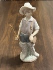 Vintage LLADRO Porcelain Figurine 4809 "Gone Fishing" Fisher Boy - Made in Spain