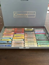 Vintage Grumbacher Soft Pastels 47 Pieces In Hard Case