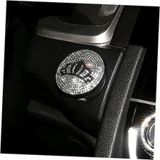 Bling Crown Push Start Button Cover, Car Engine Button Cover Bling Car Silver