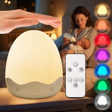 Baby Night Light for Kids,10 Brightness 10 Colors Egg Light for Nursery,Touch...