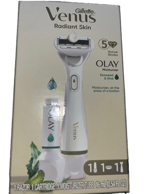 Gillette Venus Radiant Skin Razor Olay Seaweed Aloe Moisturizer 5 Nuluxe Blades
