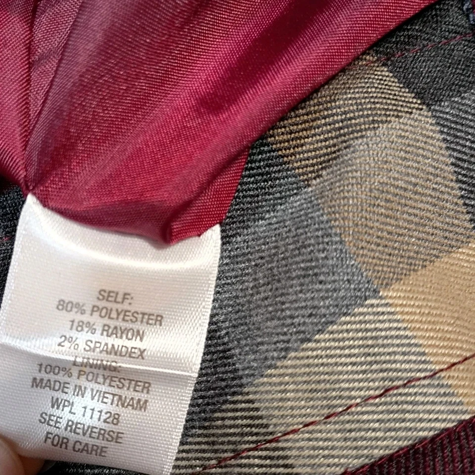 Dressbarn установленный клетку карандаш юбка женщин 10 осени бордовый город и страна - Изображение 4 из 4