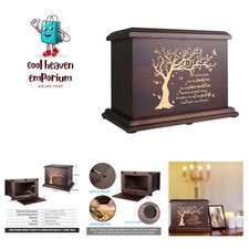 Elegant Walnut Cremation Urn for Human Ashes - Large 270 Cubic Inches Capacity