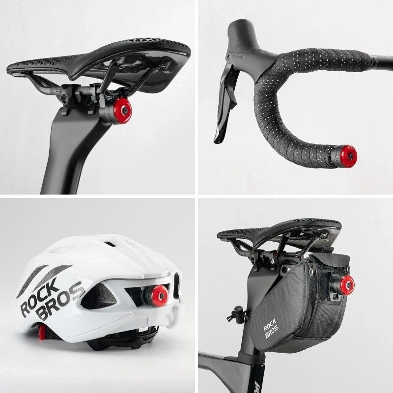 ROCKBROS Bike Handlebar End Plugs Light & Brake Sensing Rear Rechargeable Lights