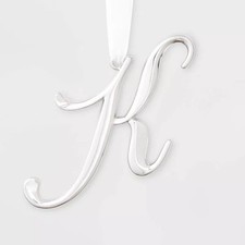 Letter K Silver Ornament Monogram Initial Metal Wondershop Xmas Holiday