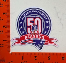 New England Patriots 50 Seasons Iron-On/Sew-On Patch