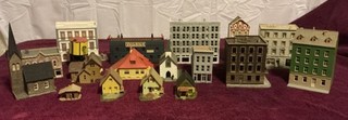 Lot Of 18 N Scale Buildings Church Houses And Commercial Buildings