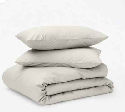 NWOT $195 TUFT & NEEDLE Classic Percale DUVET SET Sand QUEEN