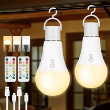 2 Pack Rechargeable Light Bulbs, Battery Operated Light Bulbs with Remote, Ke...