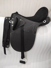 Synthetic Suede Australian Stock Saddle With Matching Girth Size-14" For Horse.