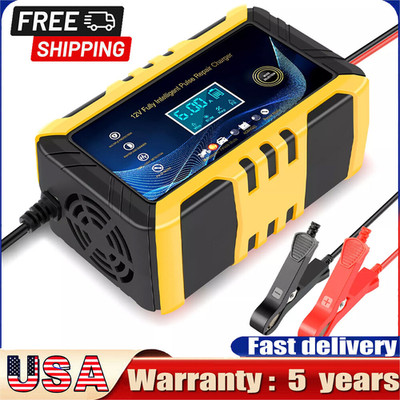 12V/24V 6A Car Fully Automatic Battery Charger AGM GEL Intelligent Pulse Repair