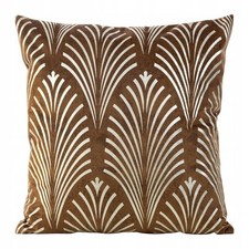 Cushion Cover 45x45 Brown Velvet Geometric Pattern Zipped