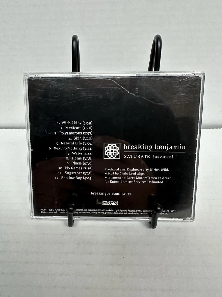 Breaking Benjamin "Saturate" Promo CD “RARE” Advance 2002 “Clean” - Image 3 of 4