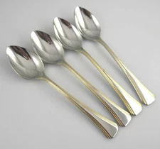 REED & BARTON Gold GOLDEN MIRO Set of 4 TEASPOONS 6" Stainless Korea 18/8