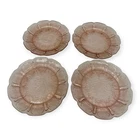 Vintage Jeannette Pink Cherry Blossom Depression Glass 6” Bread Plates Set of 4