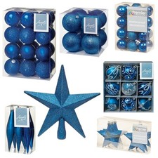 Christmas Shatterproof Tree Decorations Midnight Blue - Choose Design