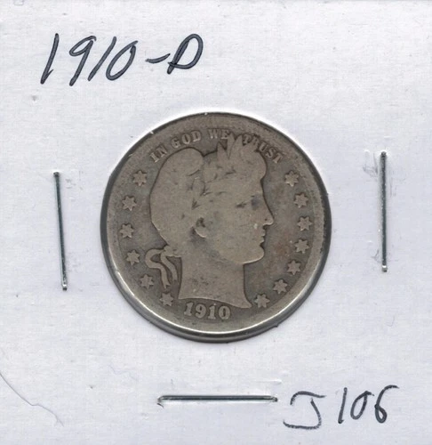 1910 D Barber Quarter J106 !!!Free Shipping!!!