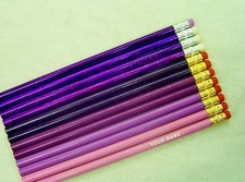 12 "Shades of Purple" Personalized Pencils w/Glitzy