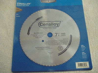 7 1/4'' 140 TOOTH  STEEL PLYWOOD CIRCULAR SAW BLADE  CENTURY