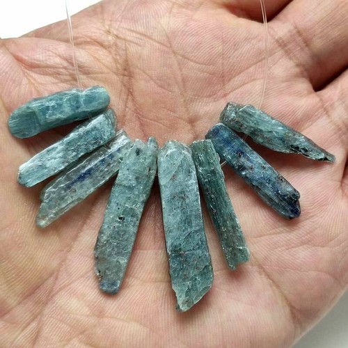 15g/8pcs Natural Kyanite Aura Polishing lemurian w/ Hole Reiki Healing 028 - Picture 5 of 5