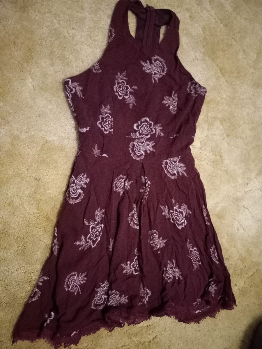 Alterd State Womens Mini Dress Maroon Flowers Size S | eBay