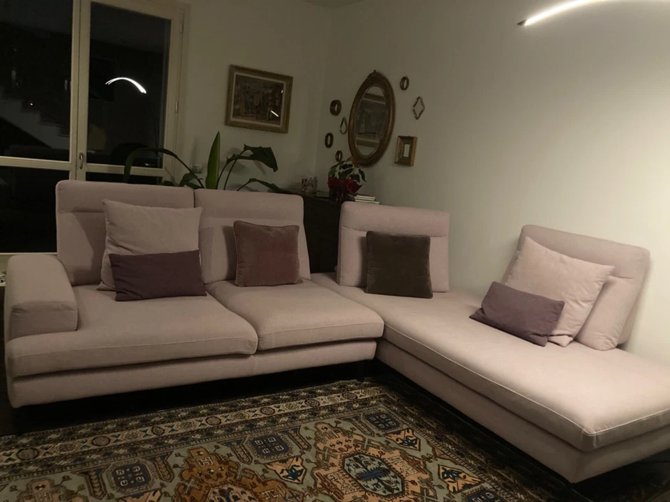 divano angolare moderno Le comfort Emmet ,rosa antico - Immagine 2 di 4