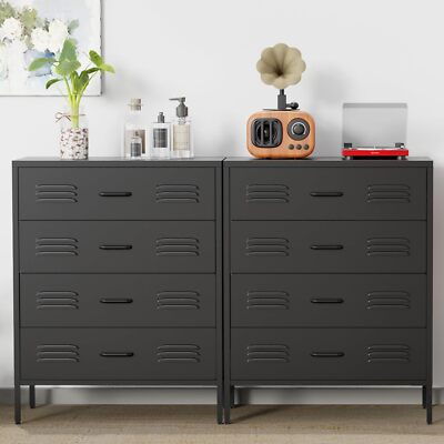 Cofar Black Metal 4 Drawer Dresser for Bedroom,Chests of Drawers for  Closet,Room