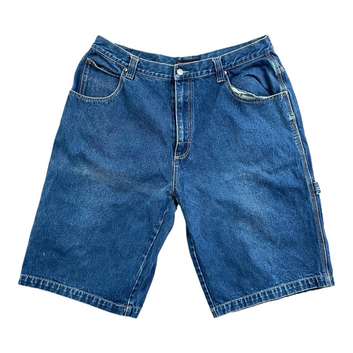 Vintage 96 Urban Denim Tech Dark Wash Denim Jorts Blue Workwear Mens Y2K  Size 40