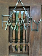 Family Door Hanger, Front Door Hanging Welcome Sign, Welded Metal Art Decor