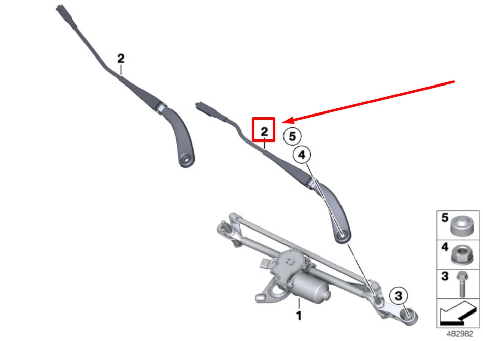 NEW BMW 3 F30, F80 FRONT LEFT WIPER ARM 61619465076 9465076 