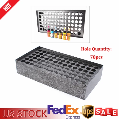 78-Holes Tattoo Ink Rack Wall Mounted Ink Bottle Display Holder Stand Organizer - product listing photo