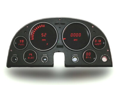 Intellitronix Red LED Digital Gauge Cluster For 1963-1967 Chevy Corvette Models