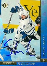 Mathieu Schneider autographed Hockey Card (Leafs) 1997 Upper Deck SP #155