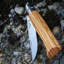 OPINEL FRANCE No.8 STAINLESS OLIVE WOOD HANDLE HANDLE FOLDING KNIFE 002020