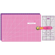 Zestaw mat tnących Semplix A3 różowo-fioletowa mata 45x30cm linijka przecinarka do rybek DIY
