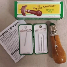 Vintage Speedy Stitcher Sewing Awl-NEW- & Replacement Needles Made In 🇺🇸 