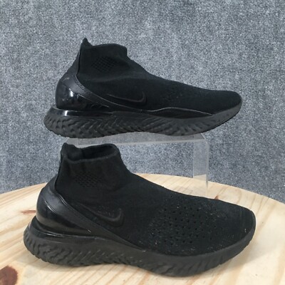 Nike Shoes Womens 7 Rise React Flyknit Running Sneakers AV5553-003 Black Fabric