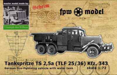 German Tankspritze (TS 2,5a) TLF 25/36 - firefightning vehicle - 1:72 [TDW002]