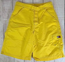 Vintage Tommy Hilfiger Bermuda Swim Shorts Mens Large Banana Yellow 90's Y2K