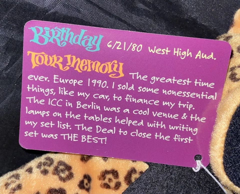 "Gorro de felpa vintage de 7"" Grateful Dead Delilah Bear estampado de leopardo" Foto 3 de 3