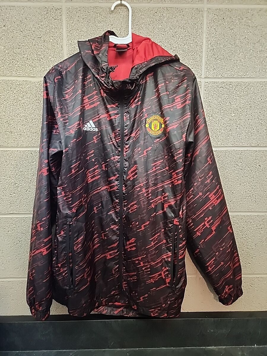 Adidas Manchester United Black Red. Windbreaker Zip Men M RN Adidas Manchester United Black Red. Windbreaker Zip Men M RN