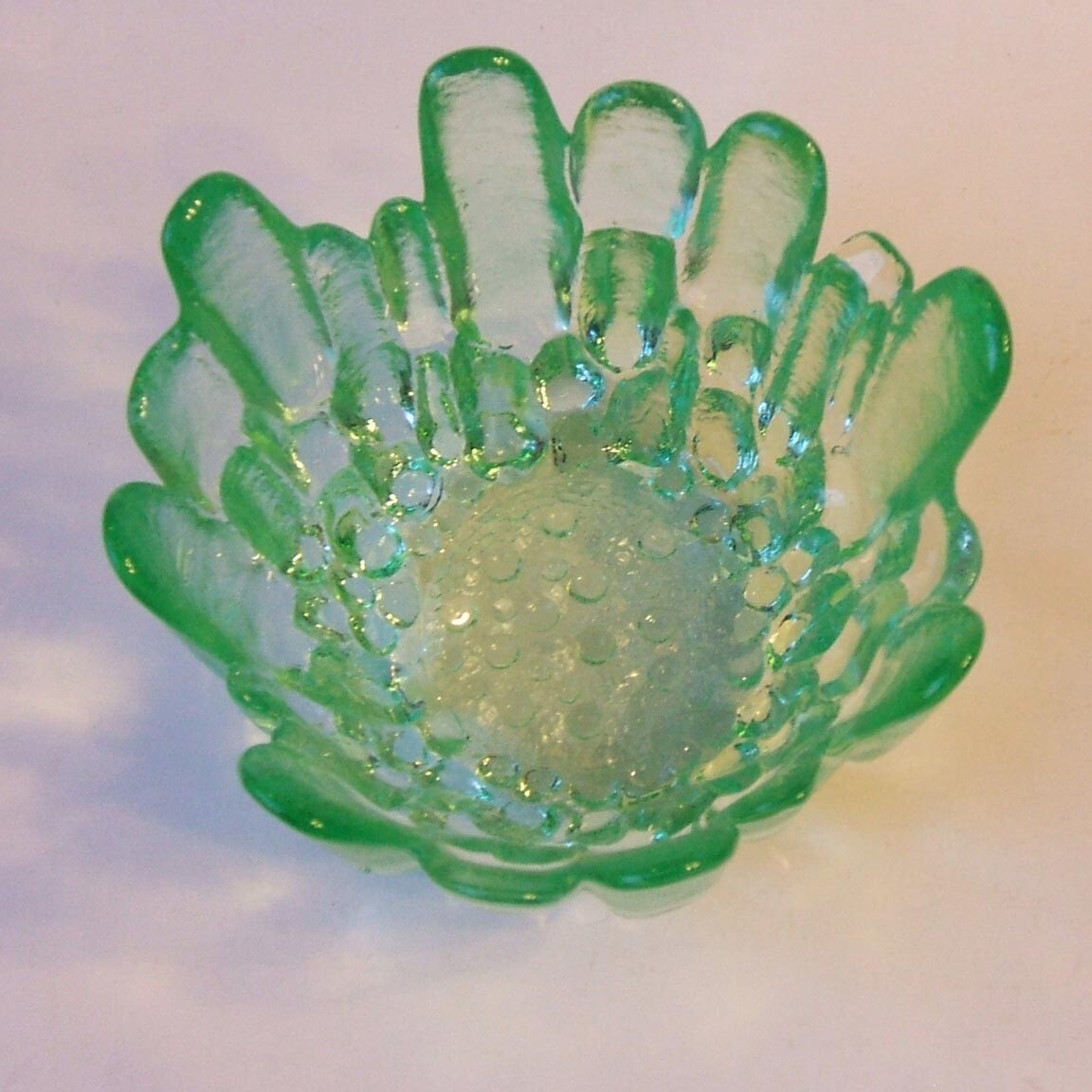 Green Viking Art Glass Bowl Ice Icicle Textured eBay
