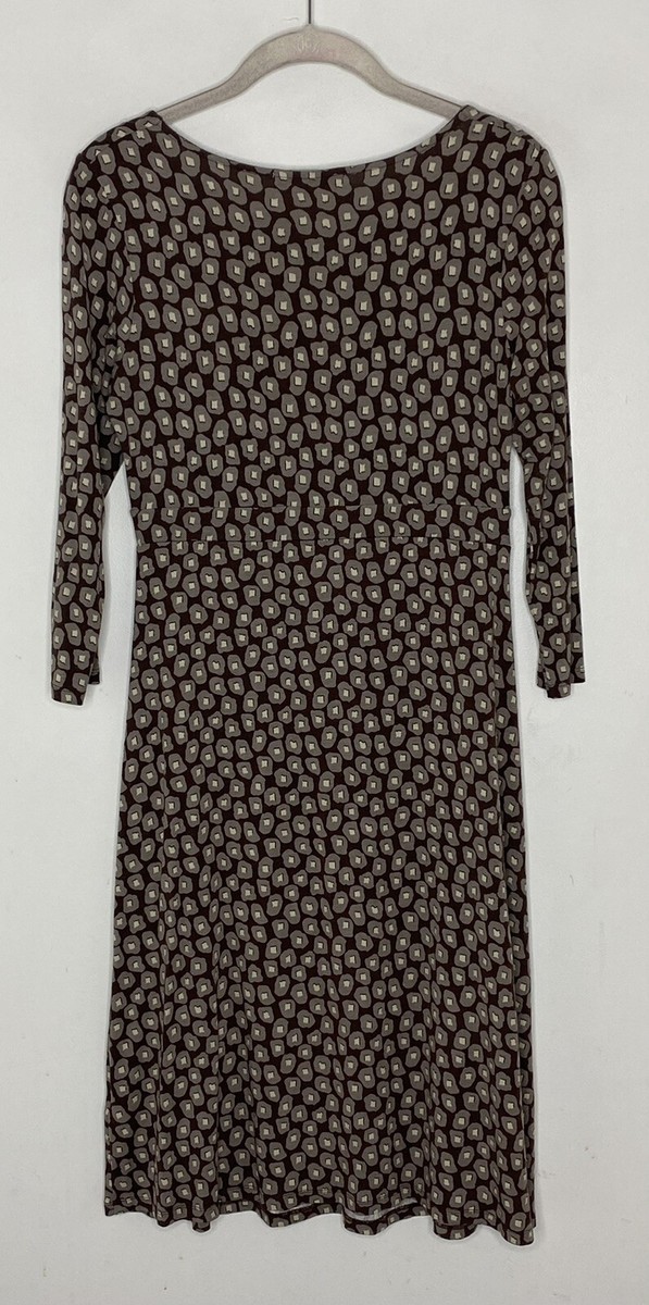 boden brown polka dot dress Boden Women's Saoirse Smocked Jersey Dress in Brown main image 1