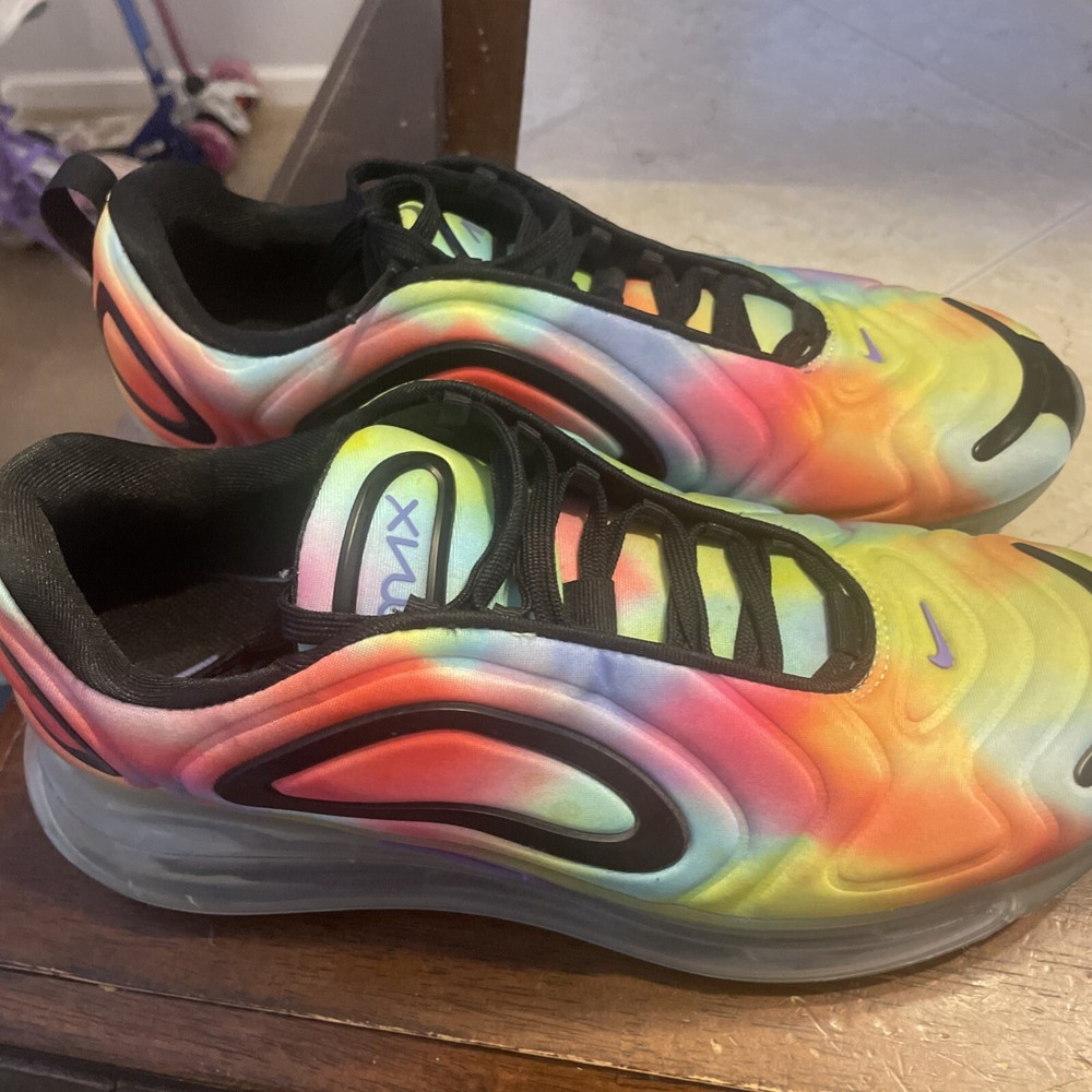 Size 10.5 Nike Air Max 720 Tie-Dye Sneakers for Vibrant Style